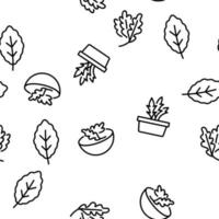 Arugula Or Rucola Vector Seamless Pattern