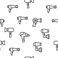 Blow Dryer Device Vector Seamless Pattern