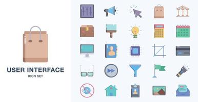 Basic ui, Essential, Icon, web, icon set, flat icon set vector