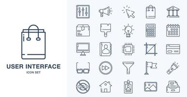 Basic ui, Essential, Icon, web, icon set, outline icon set vector