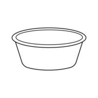 Empty round basin icon. Vector outline illustration isolated on white background