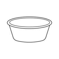 Empty round basin icon. Vector outline illustration isolated on white background