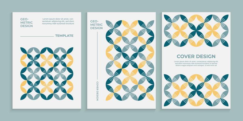 Minimal geometric book cover in retro bauhaus design style