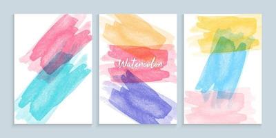 Watercolor hand painted brush strokes cover set