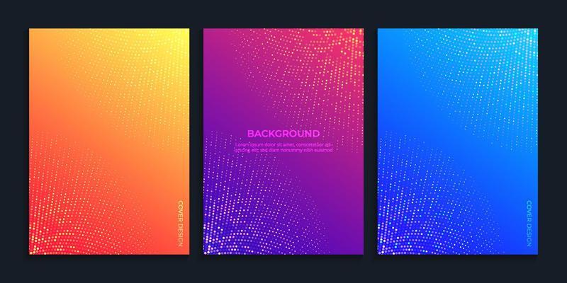 Glowing halftone dots circles shiny on gradient background