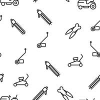 Lawn Mover Equipment Vector Seamless Pattern