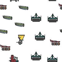 Farm Equipment And Transport Vector Seamless Pattern