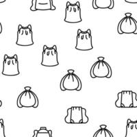 Drawstring Bag Travel Accessory Vector Seamless Pattern