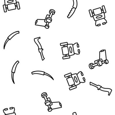 Lawn Mover Equipment Vector Seamless Pattern