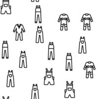 Overalls Worker Protect Clothes Vector Seamless Pattern