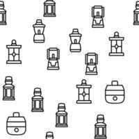 Lantern Equipment Vector Seamless Pattern