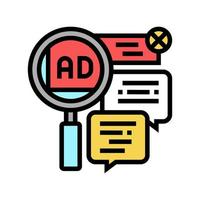 advertisement in comments color icon vector illustration