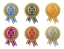 Best seller labels in various versions and colors vector