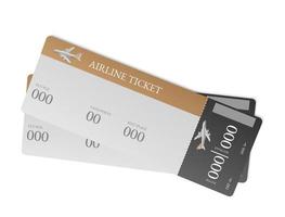 Two sheets of airline tickets with white and brown designs vector