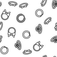 Hair Scrunchies Bands Vector Seamless Pattern