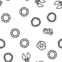 Hair Scrunchies Bands Vector Seamless Pattern