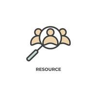 Vector sign of resource symbol is isolated on a white background. icon color editable.