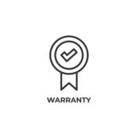 Vector sign of warranty symbol is isolated on a white background. icon color editable.