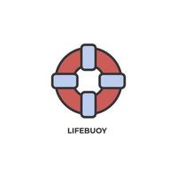 lifebuoy vector icon. Colorful flat design vector illustration. Vector graphics