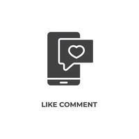 Vector sign of like comment symbol is isolated on a white background. icon color editable.