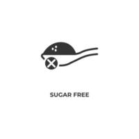 Vector sign of sugar free symbol is isolated on a white background. icon color editable.