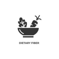 Vector sign of dietary fiber symbol is isolated on a white background. icon color editable.