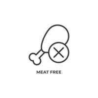 Vector sign of meat free symbol is isolated on a white background. icon color editable.