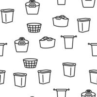 Laundry Hamper Basket Vector Seamless Pattern