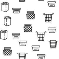 Laundry Hamper Basket Vector Seamless Pattern