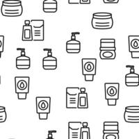 Moisturizer Cream Vector Seamless Pattern