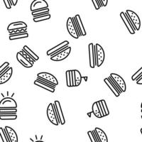 Burger Seamless Pattern Vector