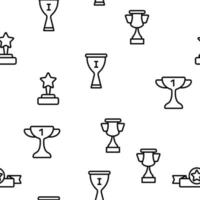 Trophies And Medals For First Place Vector Seamless Pattern