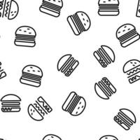 Burger Seamless Pattern Vector