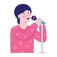 An amazing flat illustration of podcast singing vector