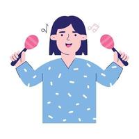 An amazingly designed flat illustration of maracas player vector