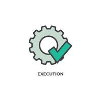 Vector sign of execution symbol is isolated on a white background. icon color editable.