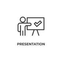 Vector sign of presentation symbol is isolated on a white background. icon color editable.