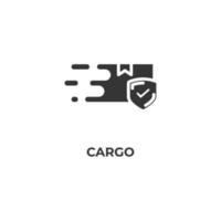 Vector sign of cargo symbol is isolated on a white background. icon color editable.