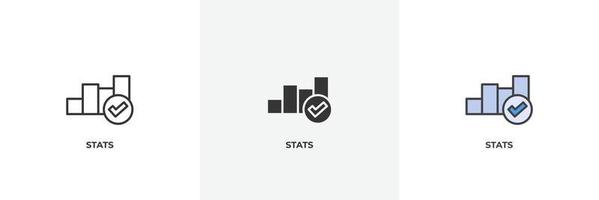 stats icon. Line, solid and filled outline colorful version, outline and filled vector sign. Idea Symbol, logo illustration. Vector graphics