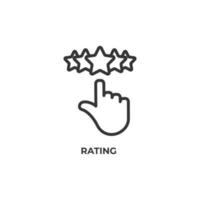 Vector sign of rating symbol is isolated on a white background. icon color editable.