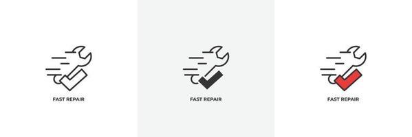 fast repair icon. Line, solid and filled outline colorful version, outline and filled vector sign. Idea Symbol, logo illustration. Vector graphics