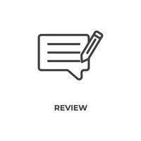 Vector sign of review symbol is isolated on a white background. icon color editable.