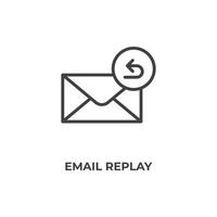 Vector sign of email replay symbol is isolated on a white background. icon color editable.