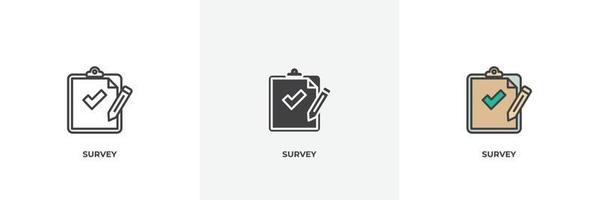 survey icon. Line, solid and filled outline colorful version, outline and filled vector sign. Idea Symbol, logo illustration. Vector graphics