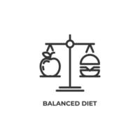 Vector sign of balanced diet symbol is isolated on a white background. icon color editable.