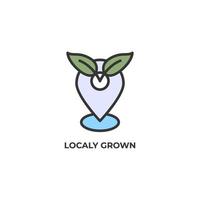localy grown vector icon. Colorful flat design vector illustration. Vector graphics