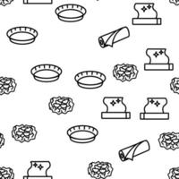 Foil List For Cooking Vector Seamless Pattern