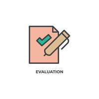 Vector sign of evaluation symbol is isolated on a white background. icon color editable.