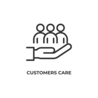 Vector sign of customers care symbol is isolated on a white background. icon color editable.