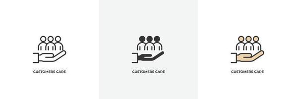 customers care icon. Line, solid and filled outline colorful version, outline and filled vector sign. Idea Symbol, logo illustration. Vector graphics